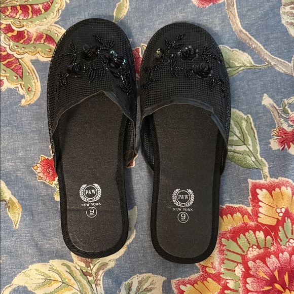 Primark Black Embellished Women's Slippers - Picture 1 of 3